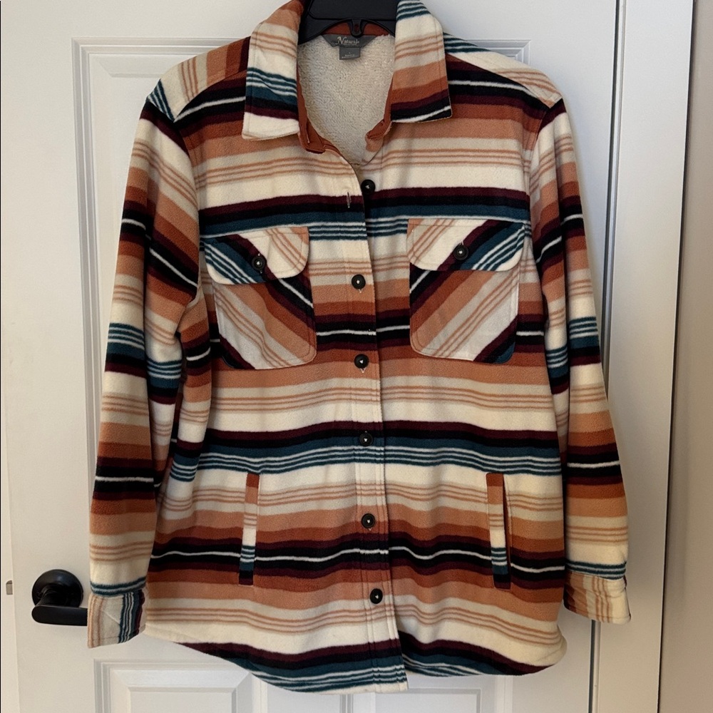 Natural Reflections Striped Shacket